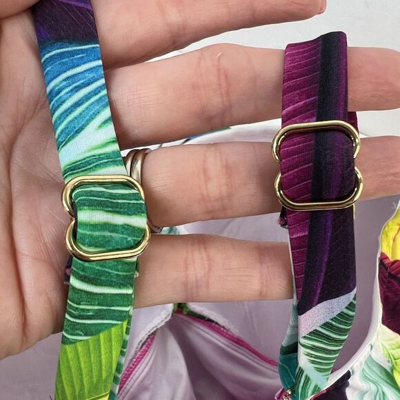 La Blanca Plus Sz 20W Tropic Of The Day Bandeau One-Piece Swimsuit Bright Colors - Picture 8 of 16